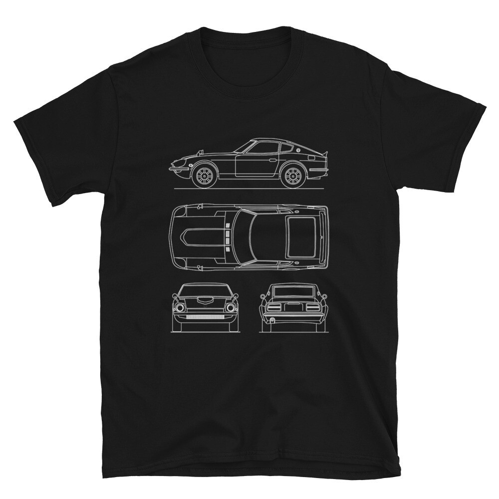 Fairlady Z Gt 240Z เสื้อยืดผู้ชาย Jdm Vintage Retro Roadster Blueprint Cotton Tee