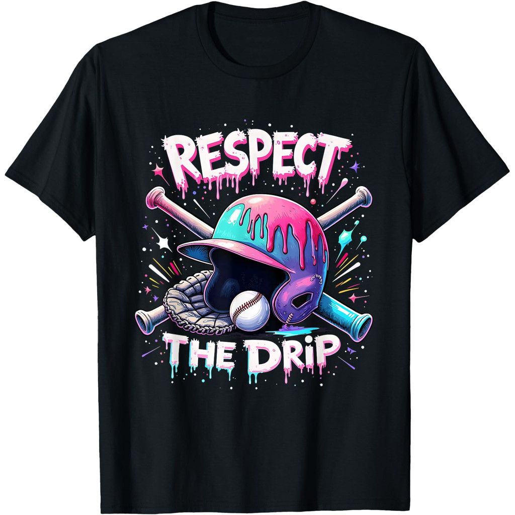 เคารพ The Drip Baseball Ice Cream Drip Vibes Squad เสื้อยืด