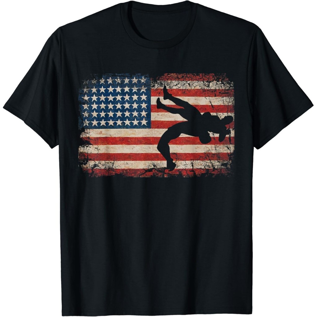 Usa Flag Wrestling American Flag Wrestling Wrestling Gift เสื้อยืด