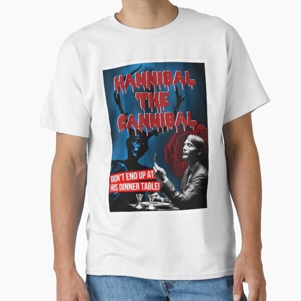 Hannibal The Cannibal - Classic Movie Posters T-Shirt สไตล์ยอดฮิตสำหรับผู้ชายใหม่ O-neck