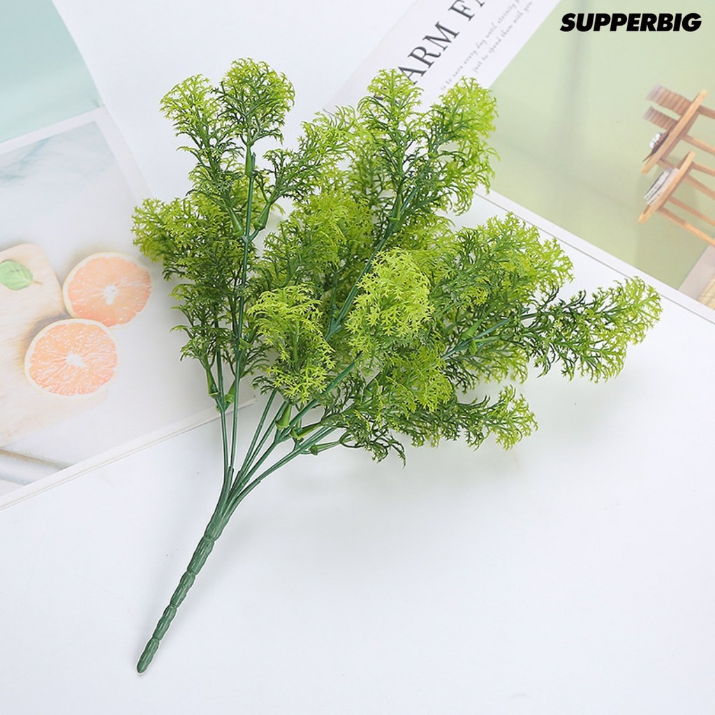 Supperbig ใบประดิษฐ์ตกแต่งลักษณะที่สมจริงพลาสติก Lush Faux ดอกไม้ Greenery สาขาสําหรับ Home