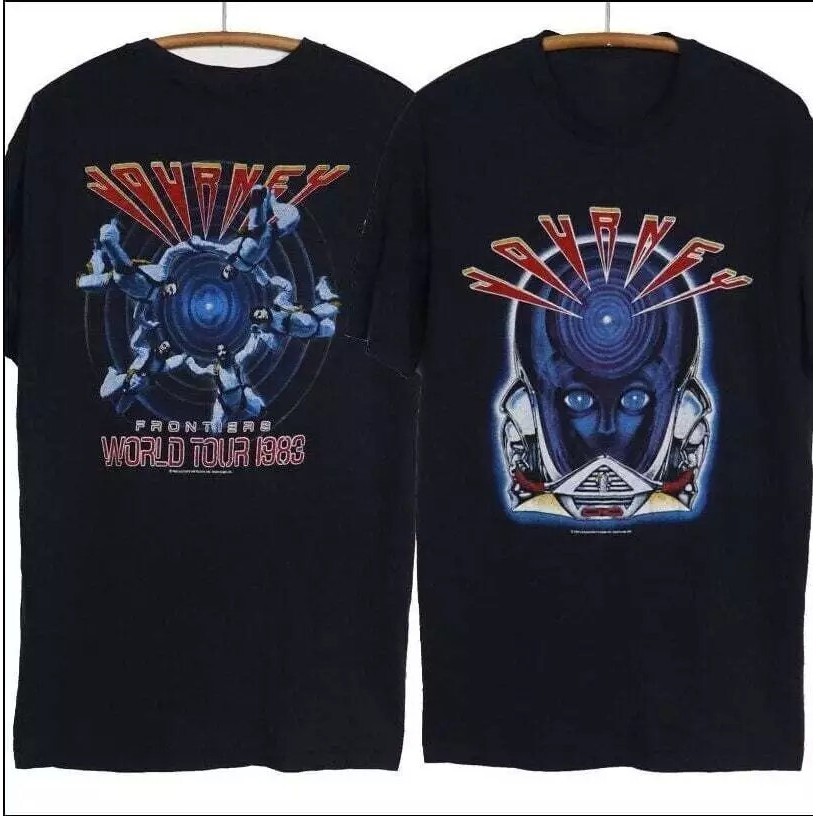 Vtg 1983 Journey Concert Shirt World Tour Print สองด้าน ไซส์ S-3XL