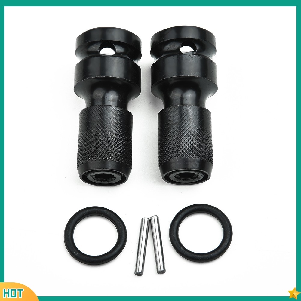 qc 2 ชุด 1/2" Square Female Drive to 1/4 "Hex Shank Socket Converter Adapter