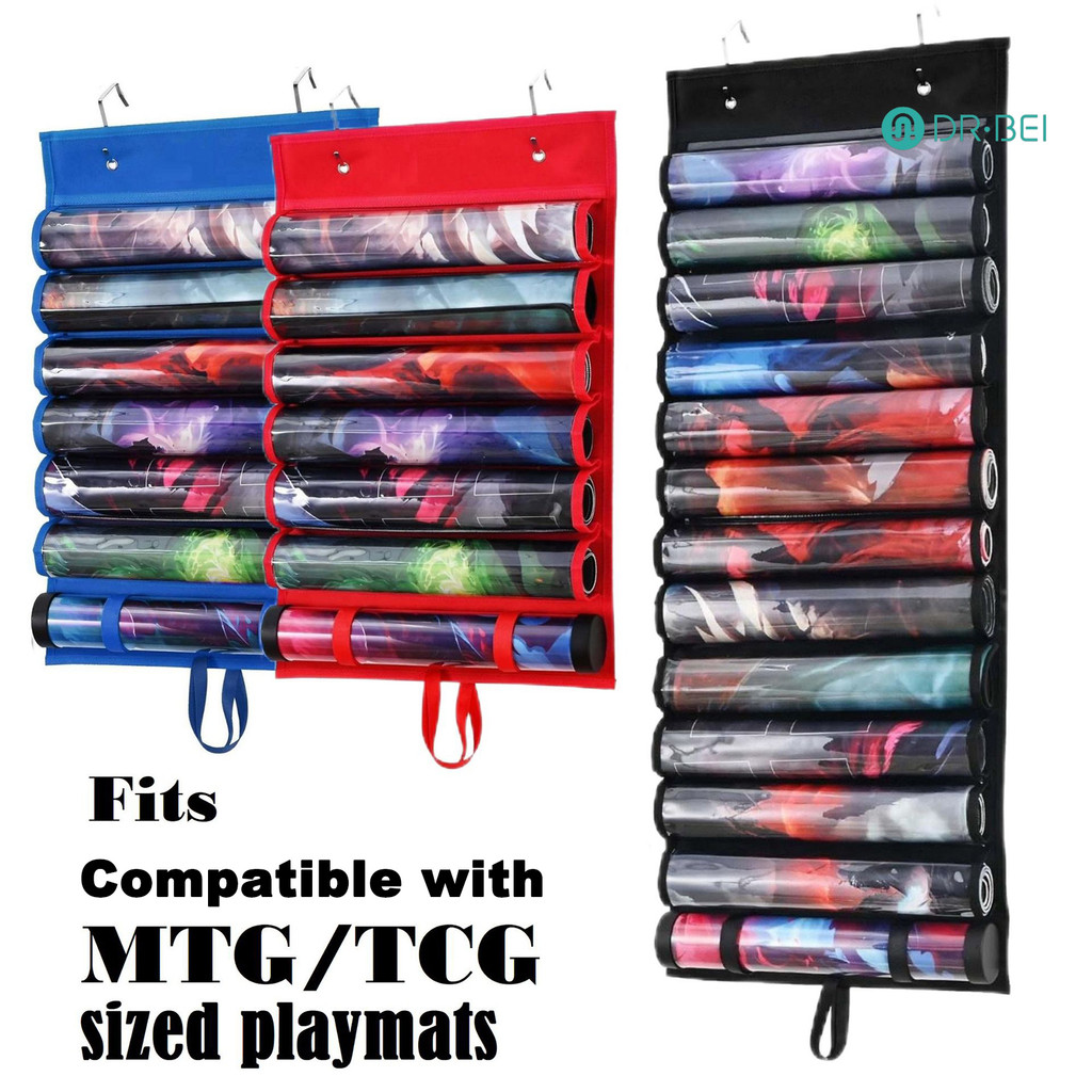 DR.BEI Playmat Tube Holder ป้องกันฝุ่นกันน้ํา Simple การติดตั้งโปร่งใสแขวน Playmat Holder กระเป๋าเก็บ Organizer