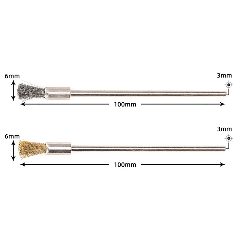 5ชิ้น3มิลลิเมตรก้าน100มิลลิเมตรทองเหลืองสแตนเลสลวดแปรงทําความสะอาดแปรงขัด - รูปที่ 7