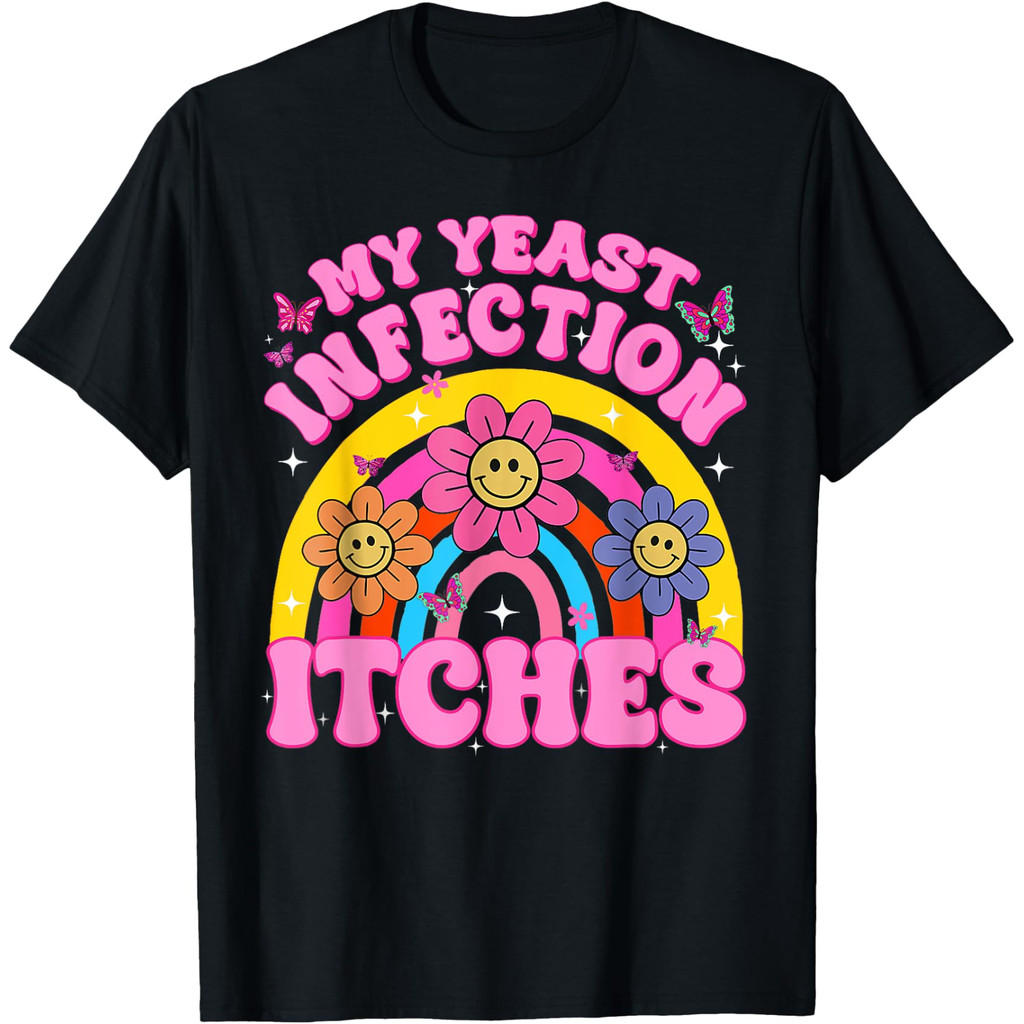 เสื้อยืด Meme Humor: My Yeast Infection Latches - ออกแบบแบบตลกและแปลกใหม่