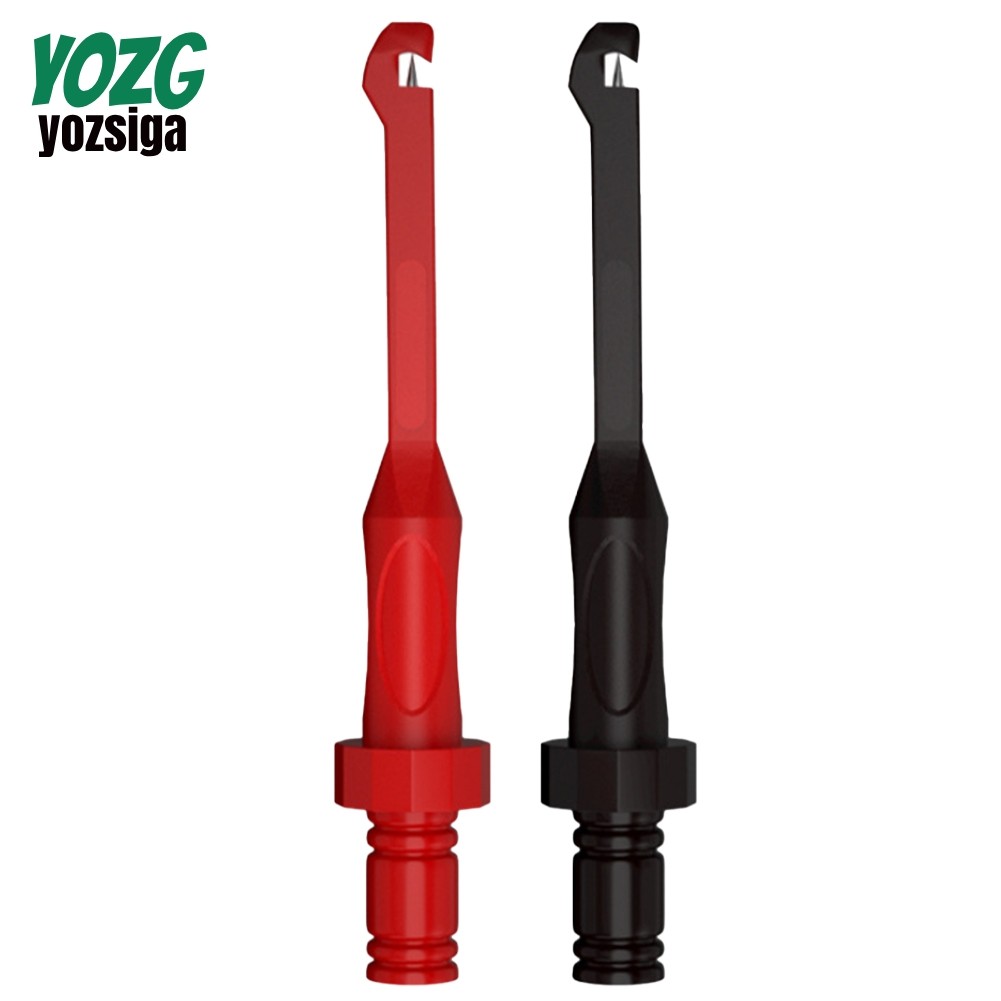 Test Probe คลิป Non-Destructive Wire-Piercing 4 มม.เครื่องมือตะขอสีแดงสีดํา J.30057