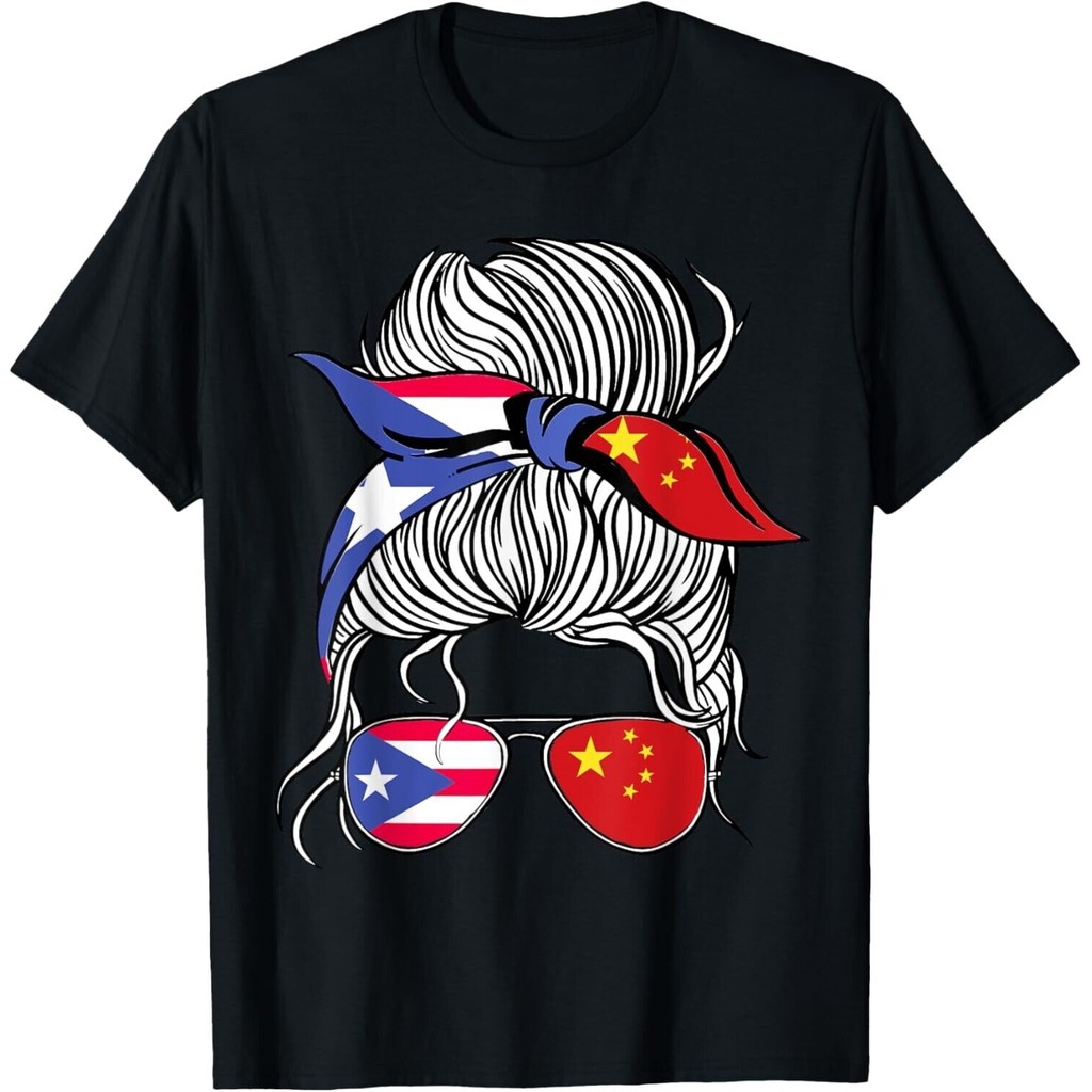 Puerto Rico Flag China Grown Country Gift เสื้อยืด
