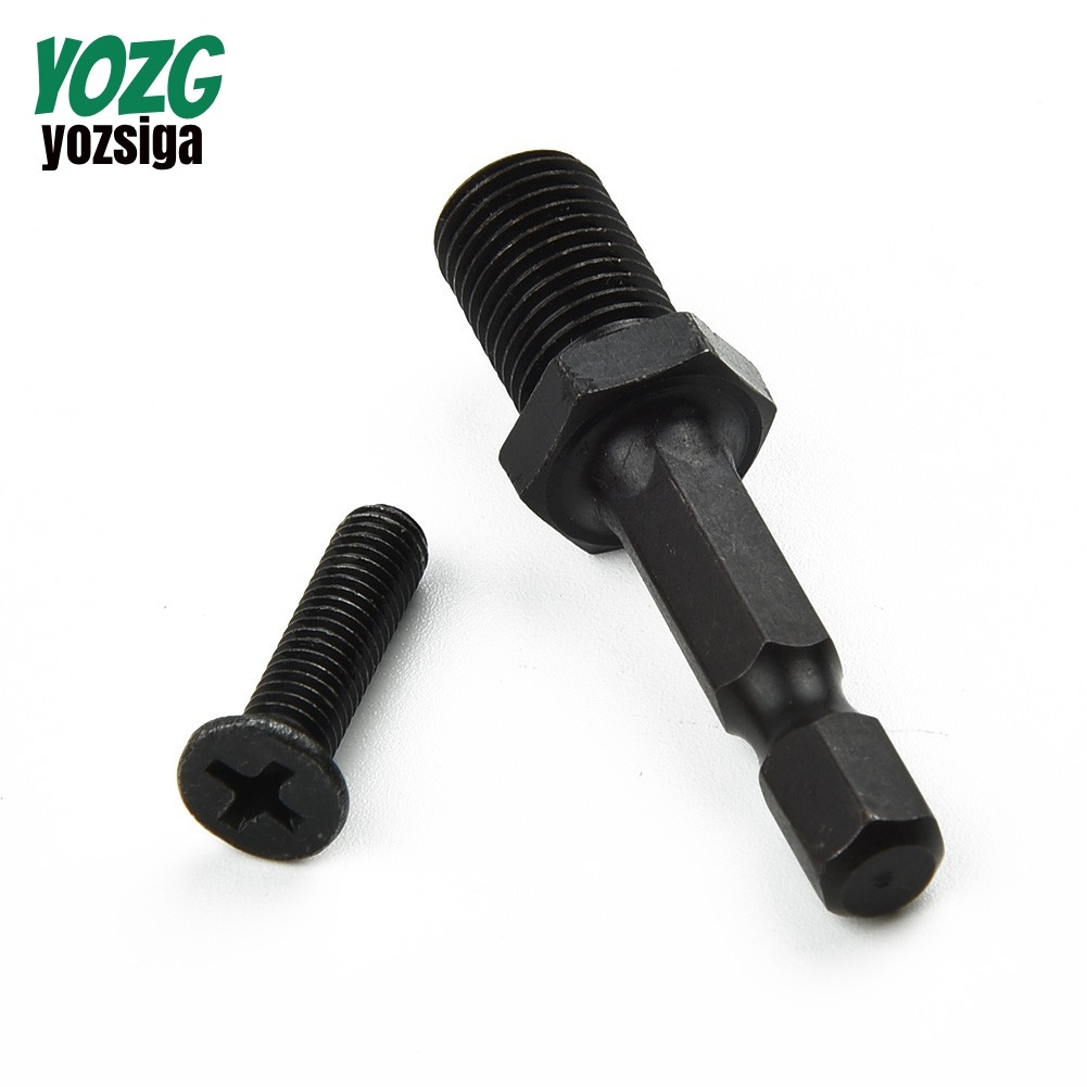 อะแดปเตอร์เหล็กก้านหกเหลี่ยม 1/4 ถึง 3/8"-24ไม่ สกรูเกลียวตัวผู้สําหรับหัวจับดอกสว่าน