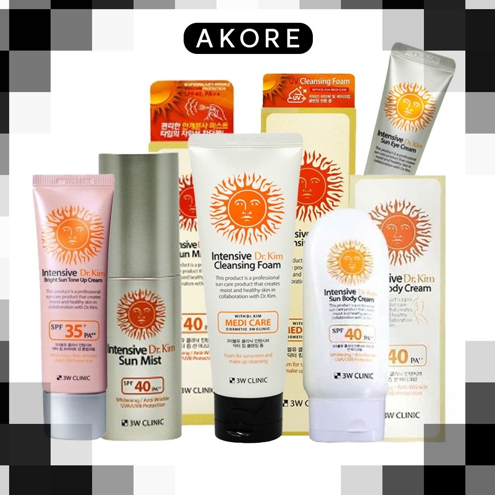 3W CLINIC Intensive Dr. Kim คลีนซิ่งโฟม 120ml Sun Body Cream 150g Spf 40/pa++ Sun Bb Cream 50ml Sun Eye Cream 40ml Bright Sun Tone Up Cream 50ml 3w คลินิก