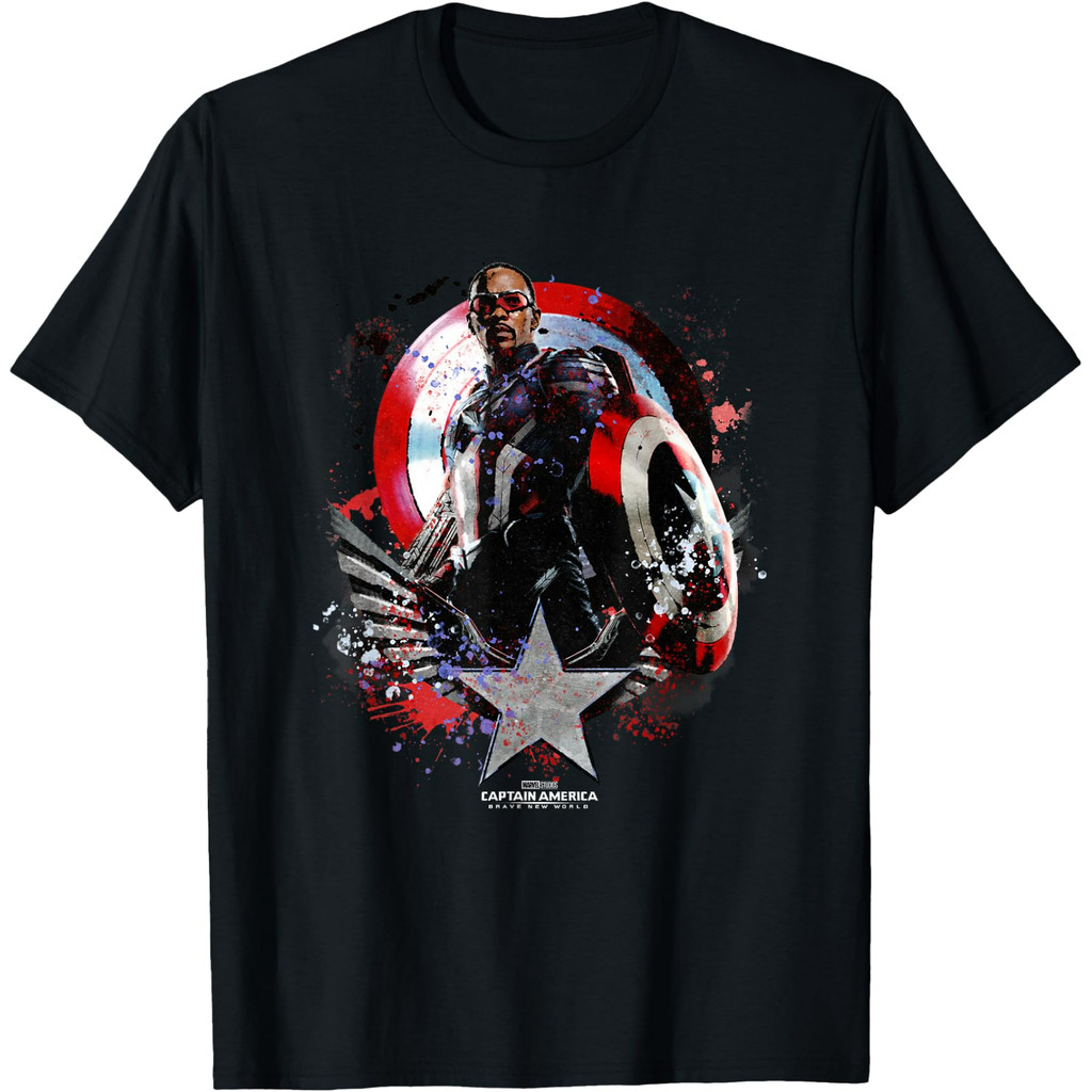 Captain Usa 2025 Brave New World Sam Paint Splat เสื้อยืดของขวัญ