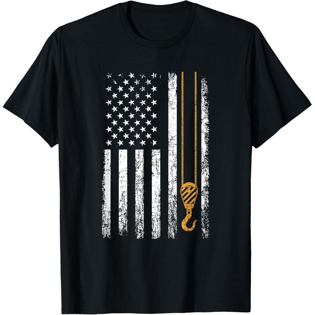 Crane Operator Flag_ เสื้อยืด Crane Operator