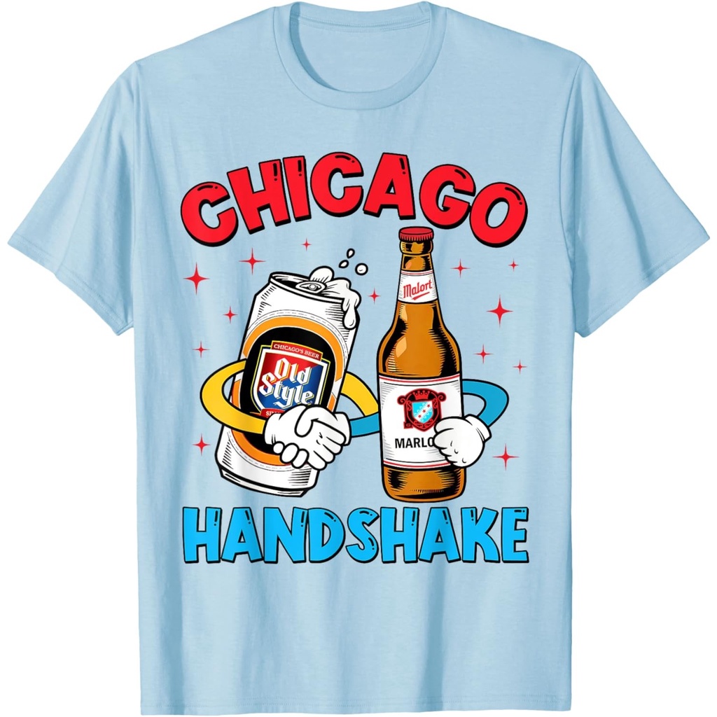 เสื้อยืด Chicago Illinois Chicago Handshake Chicago Beer Lover Malort
