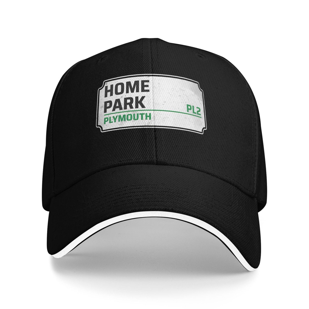 หมวกเบสบอล ออกแบบตามธีมป้ายทางเข้าสนามฟุตบอลของ Plymouth Argyle ในสไตล์เรโทร