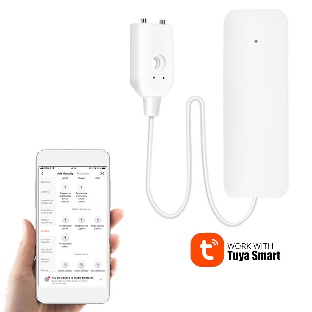 เครื่องตรวจจับน้ํา Overflow Leak Alarm, สําหรับ Tuya Zigbe Water Alarm Water Sensor