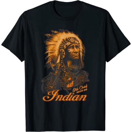 Old Chief Indian Native Motorcycle Design Great T-Shirt