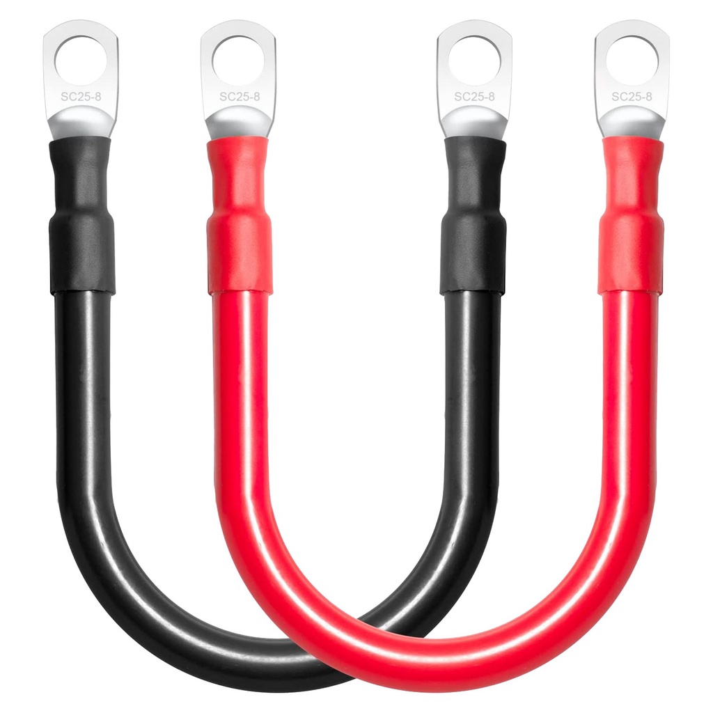 สายเคเบิลแบตเตอรี่ 6AWG สําหรับงานหนักทองแดงลวดอินเวอร์เตอร์สําหรับรถยนต์รถบรรทุก RV 2 ชิ้น