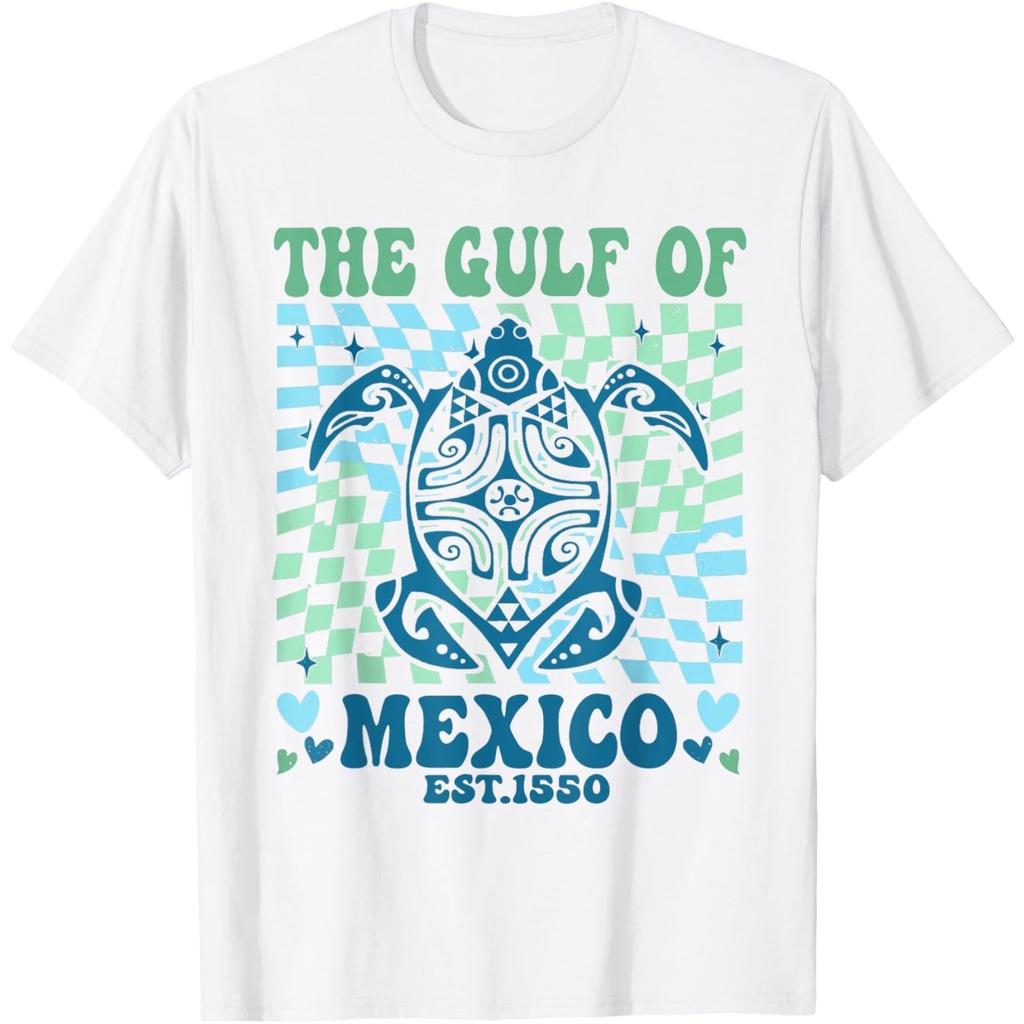 Retro Gulf Of Mexico Est 1550 Turtle Beach Shirt เสื้อยืดผู้ชาย