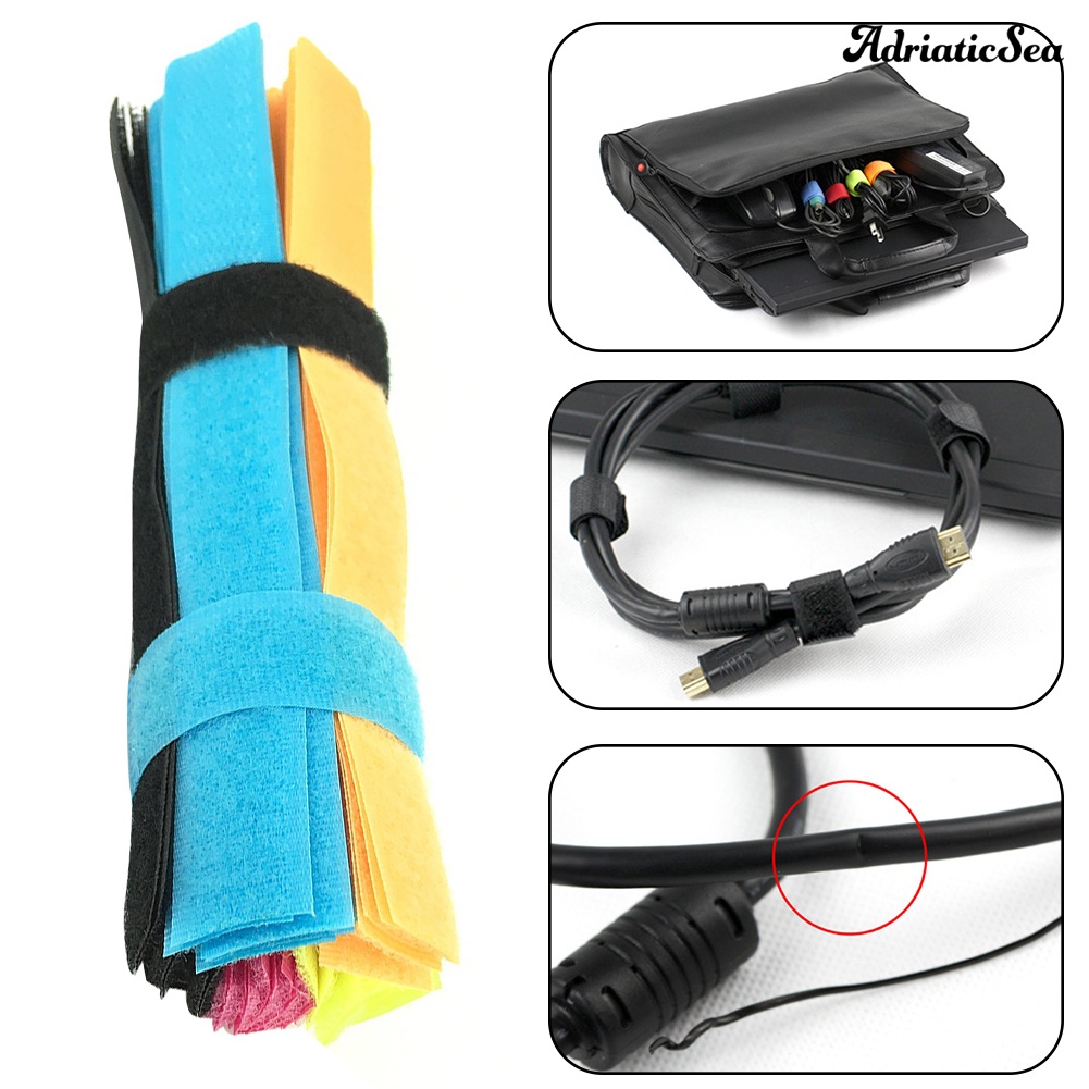[COD]☃50 ชิ้นไนลอนแบบใช้ซ้ําได้ Magic เทปสายผูก Fasten สายรัดผู้ถือลวด Organizer