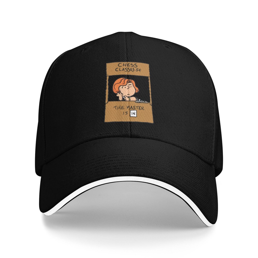 Master Is In Peanuts Snoopy การ์ตูนล้อเลียนสีดํา Novelty Cool เบสบอลหมวก
