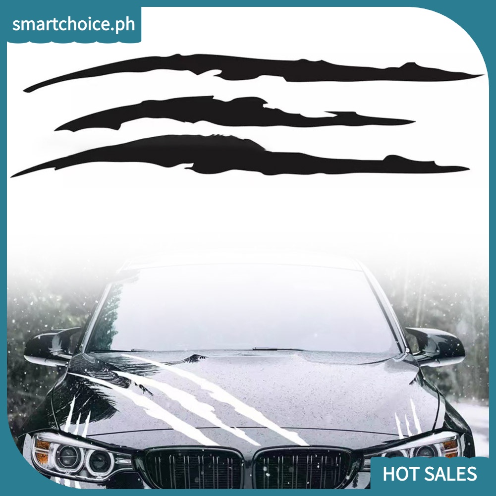 [SMT] REFLECTIVE AUTO CAR HEADLIGHT MONSTER STICKERS Scratch Stripe Claw ไวนิลรูปลอก