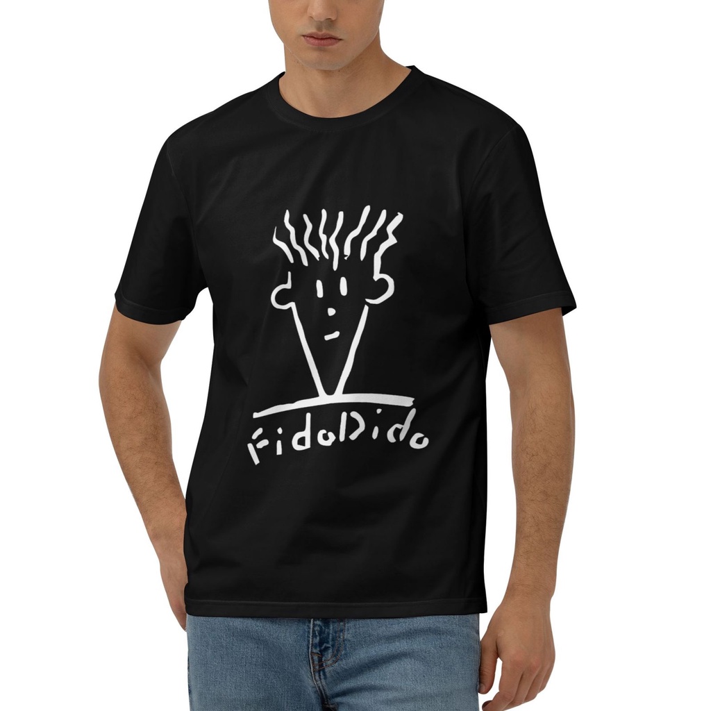 เสื้อยืดผ้าฝ้าย 100% Fido Dido สำหรับบุรุษ