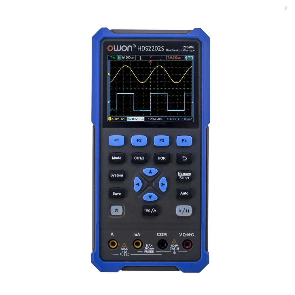 Owon HDS2202S 3 in 1 Handheld Digital Oscilloscope มัลติมิเตอร์ Waveform Generator 200MHz 1GSa/s Dua