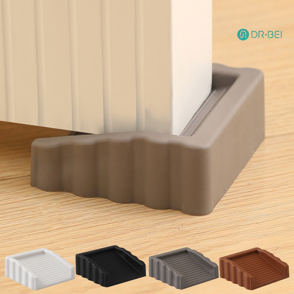 Dr.bei 4 ชิ้นยางกันชนประตู Wedge Wall Protector Heavy Duty Anti-slip ไม่มีการเจาะ Anti-collision พรมกระเบื้องคอนกรีตพื้นไม้ Doorstop