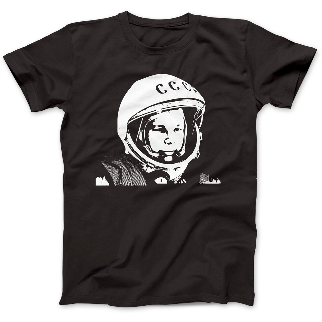 Yuri Gagarin Tribute เสื้อยืดนักบินอวกาศโซเวียต ผ้าฝ้ายพรีเมี่ยม 100%