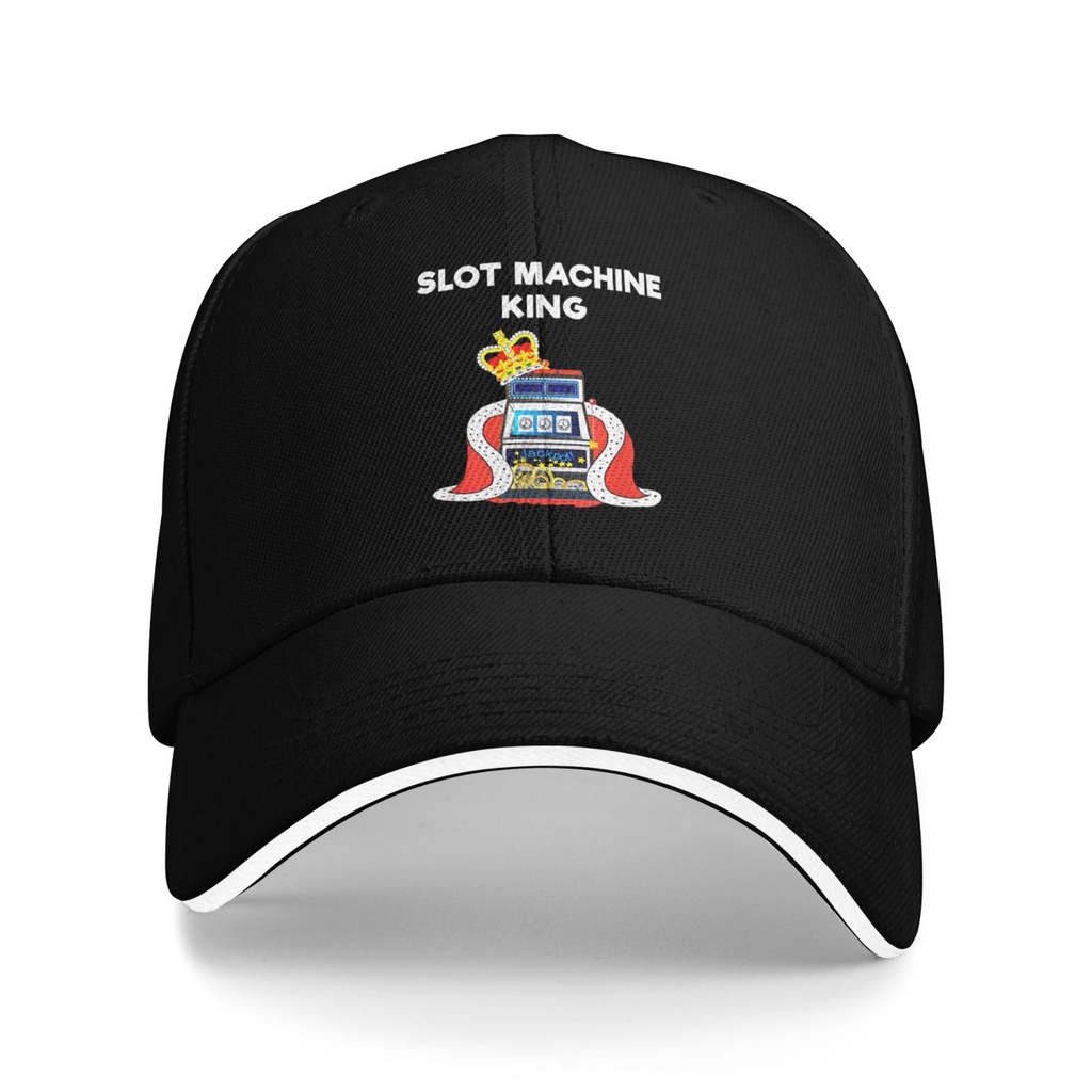 Slot Machine Casino Gambling King Hipster พิมพ์หมวกเบสบอลตลก