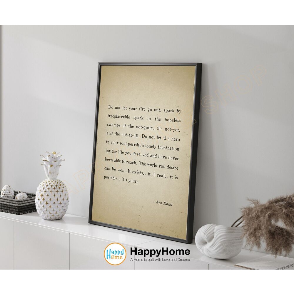 Ayn Rand Quote Wall Art Atlas Shrugged นวนิยายสร้างแรงบันดาลใจพิมพ์ Art Decor Shepherd God Canvas