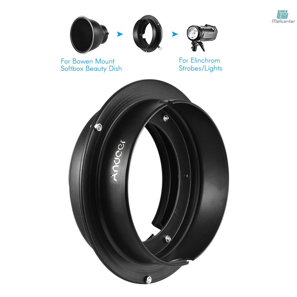 Mount Adapter แหวน Andoer Professional การถ่ายภาพ Photo Studio Elinchrom Mount to Bowens Mount Speedring Converter อะแดปเตอร์แหวนสําหรับ Bowen Mount Softbox ความงามจานสําหรับ Came-229