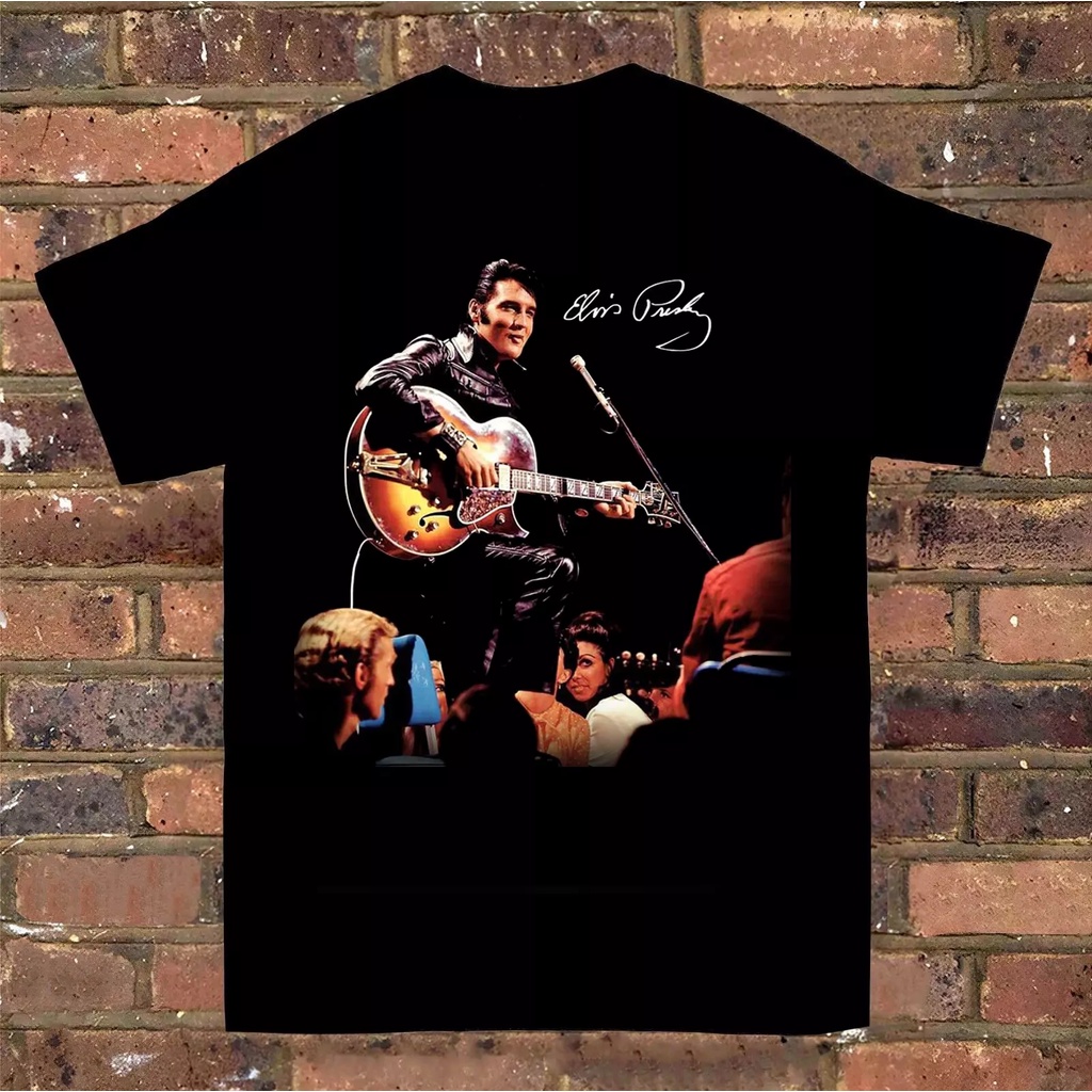 Elvis Presley The King เสื้อยืดผ้าฝ้ายสําหรับผู้ชาย