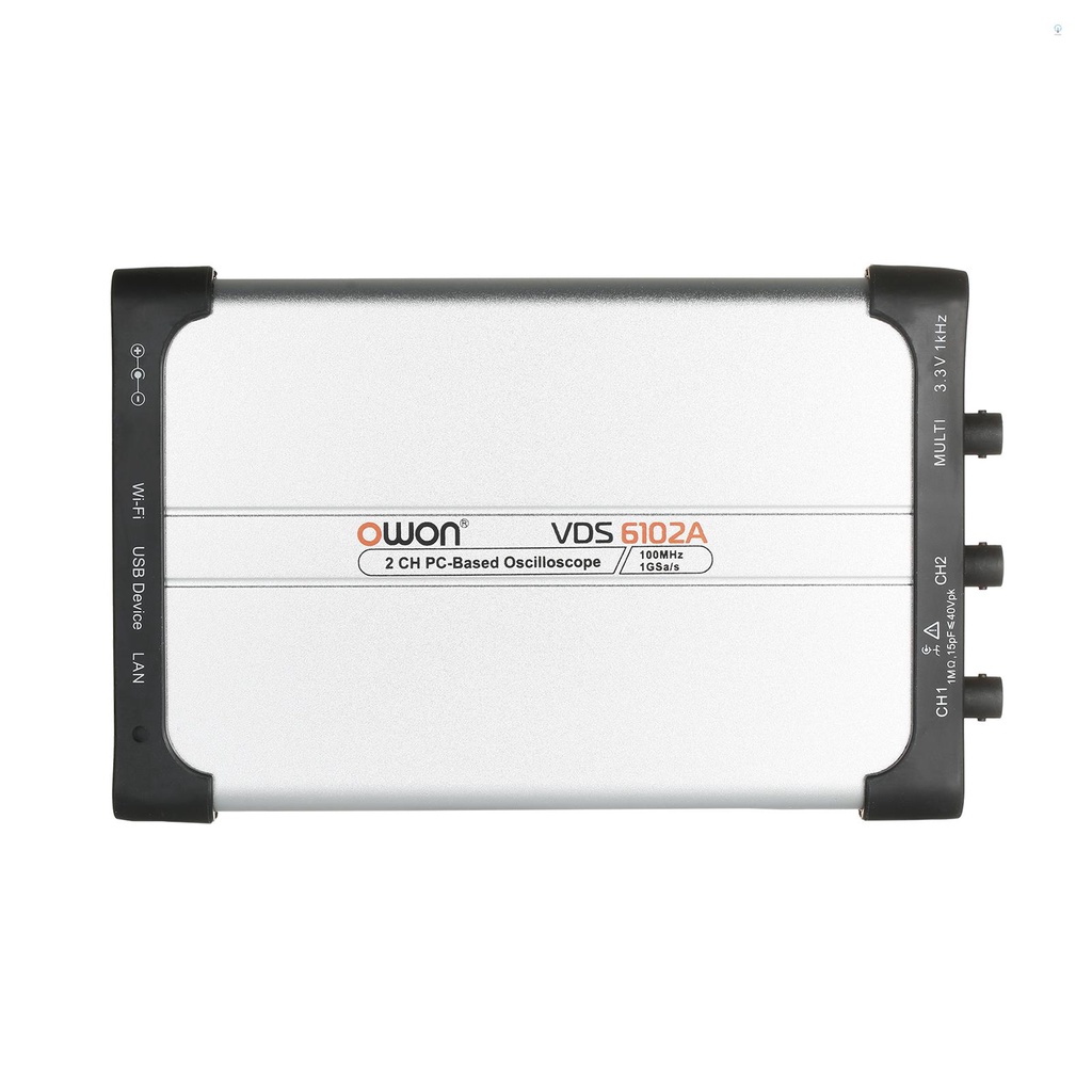 Owon VDS6102A USB PC Virtual Oscilloscope 2 ช่อง 100 MHz 1Gsa/s 14bits แบบพกพา ADC Type-C Digital US