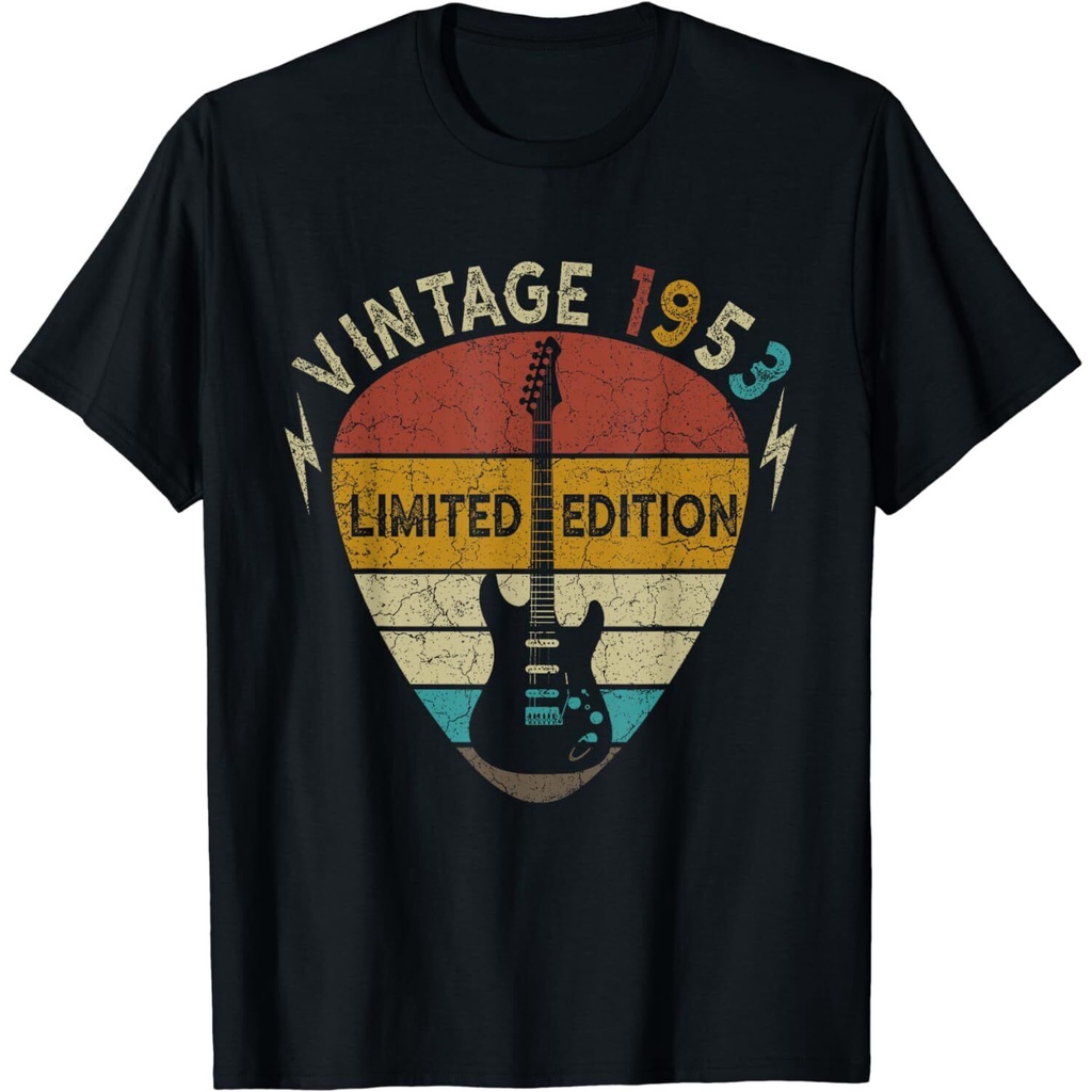 ใหม่ 70 ปี Tee Vintage 1953 Guitar Lover 70Th Birthday T-Shirt
