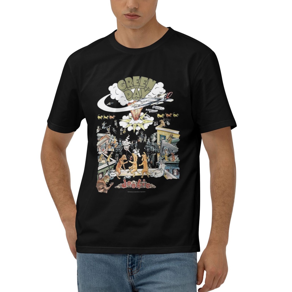 Green Day Dookie Tour 1994 L Blink 182 The Offspring Weezer เสื้อผ้าแฟชั่น Round T Shirt