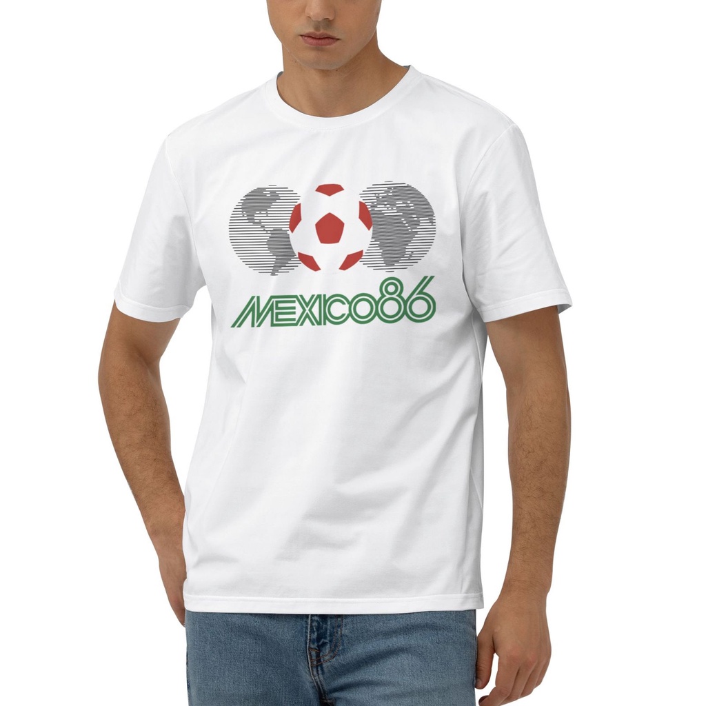 Mexico 86 Football Retro 1986 World Cup Fashion Clothing Round T Shirt