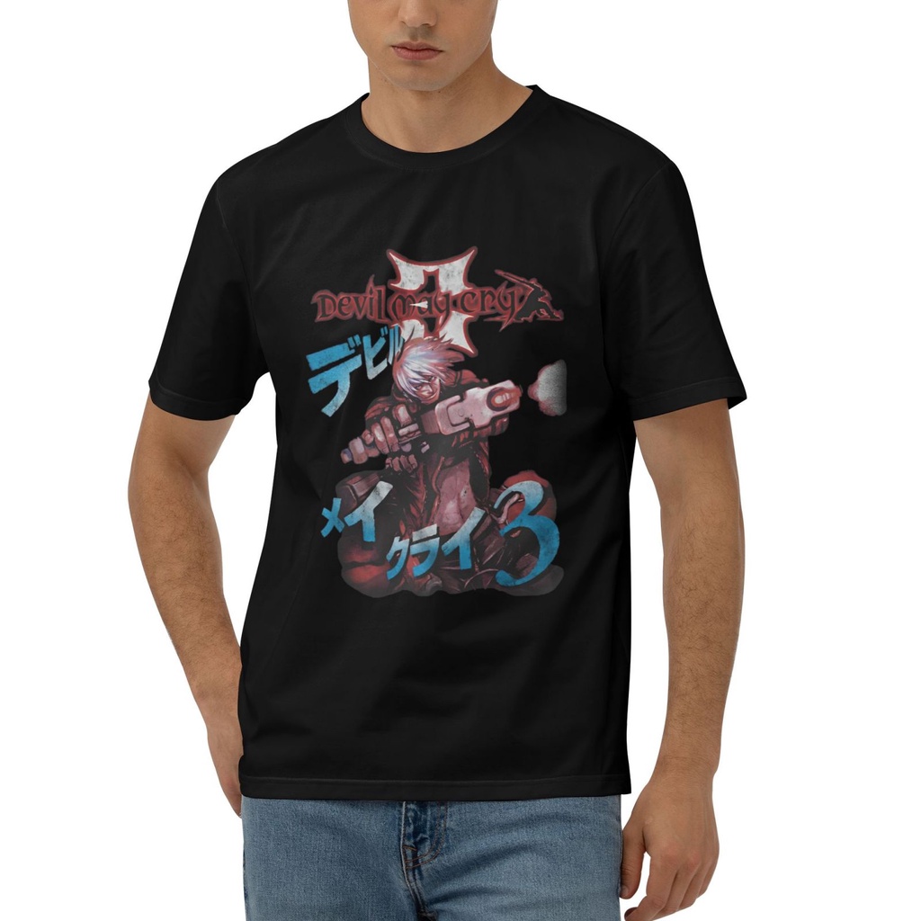 เสื้อยืดแฟชัน Devil May Cry DMC3 เกมญี่ปุ่นVintage