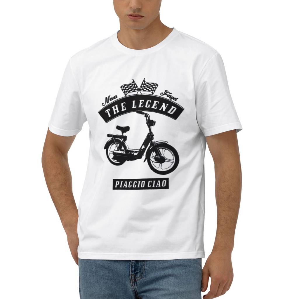 Piaggio Ciao Motorcycle Bike Vintage Classic Cars เสื้อผ้าแฟชั่น Round T Shirt
