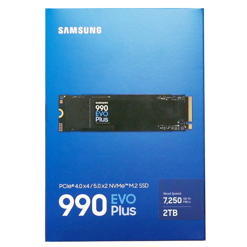 Samsung 990 EVO Plus 2TB PCIe 5.0 x2 / PCIe 4.0 M.2 SSD (R:7250MB/s), MZ-V9S2T0