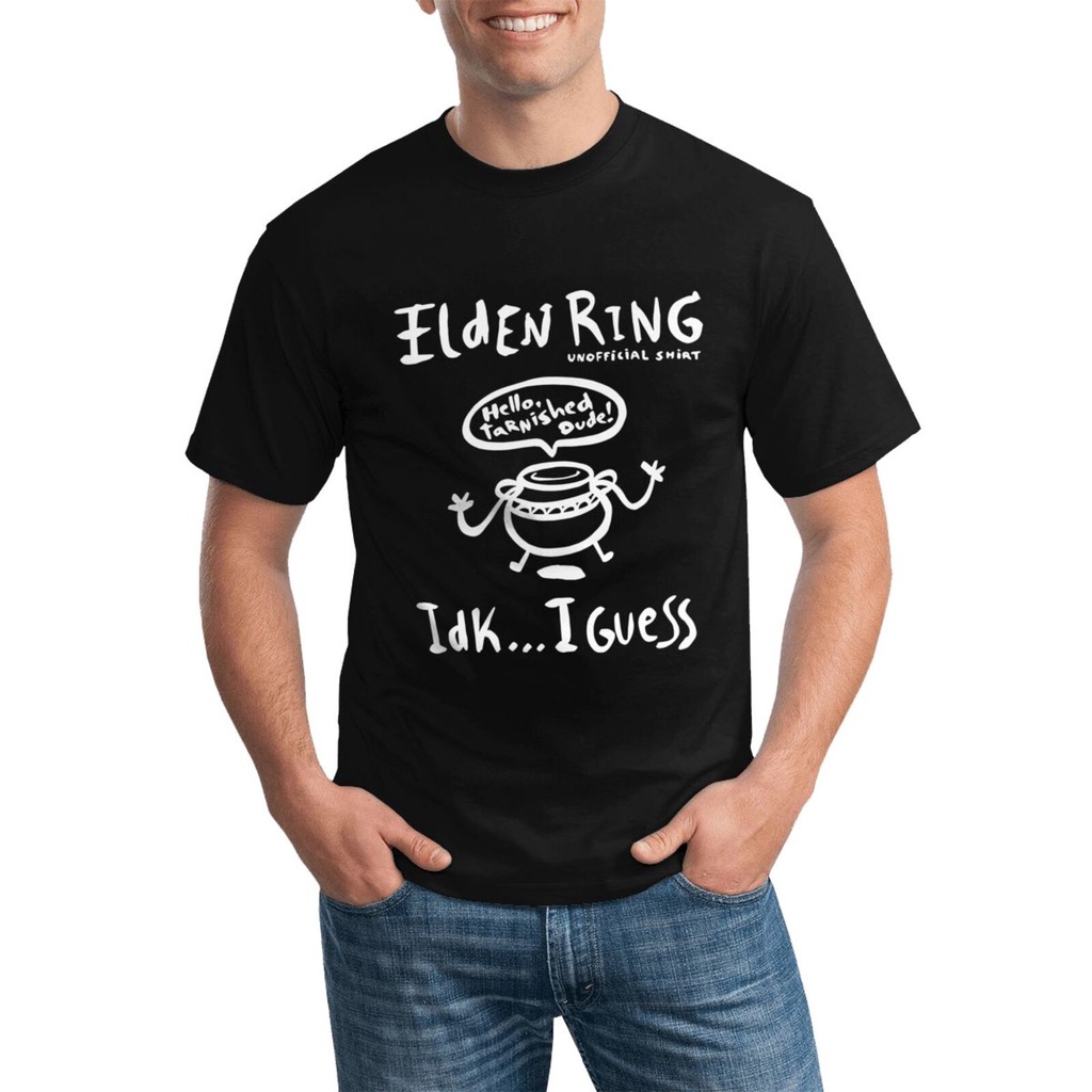 Elden Ring Undead Knight Dark Souls เสื้อผ้าแฟชั่นเสื้อยืดทรงกลม