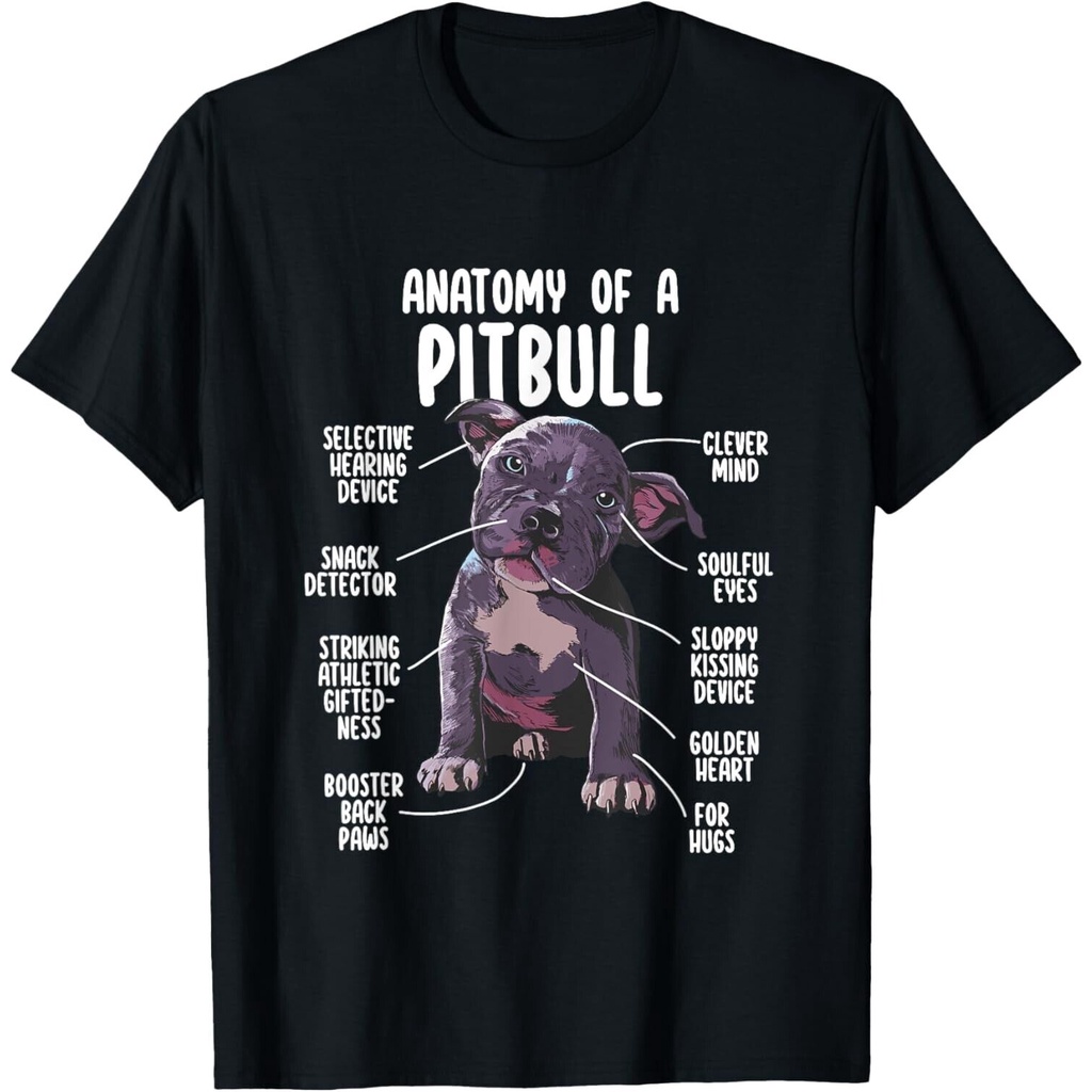 Anatomy Of A Pitbull Shirt Pittie Dog Funny Pitbull Lover เสื้อยืด