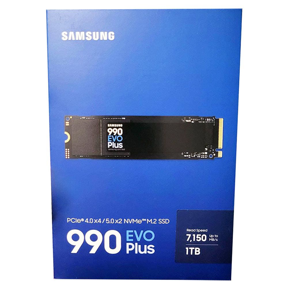 Samsung 990 EVO Plus 1TB PCIe 5.0 x2 / PCIe 4.0 M.2 SSD (R:7150MB/s), MZ-V9S1T0