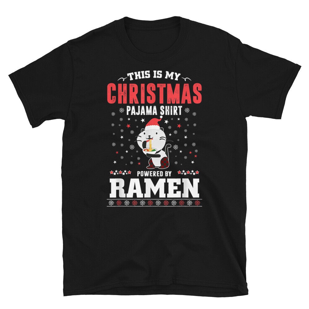 คริสต์มาส Ramen ชุดนอนเสื้อน่ารัก Kawaii Otaku ญี่ปุ่น Kanji อะนิเมะ Otaku มังงะ Tee