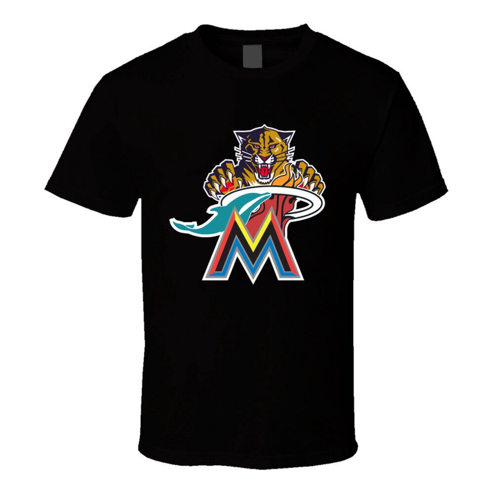 Miami Pro Sports Teams Logo Mashup City Pride Fan T Shirt
