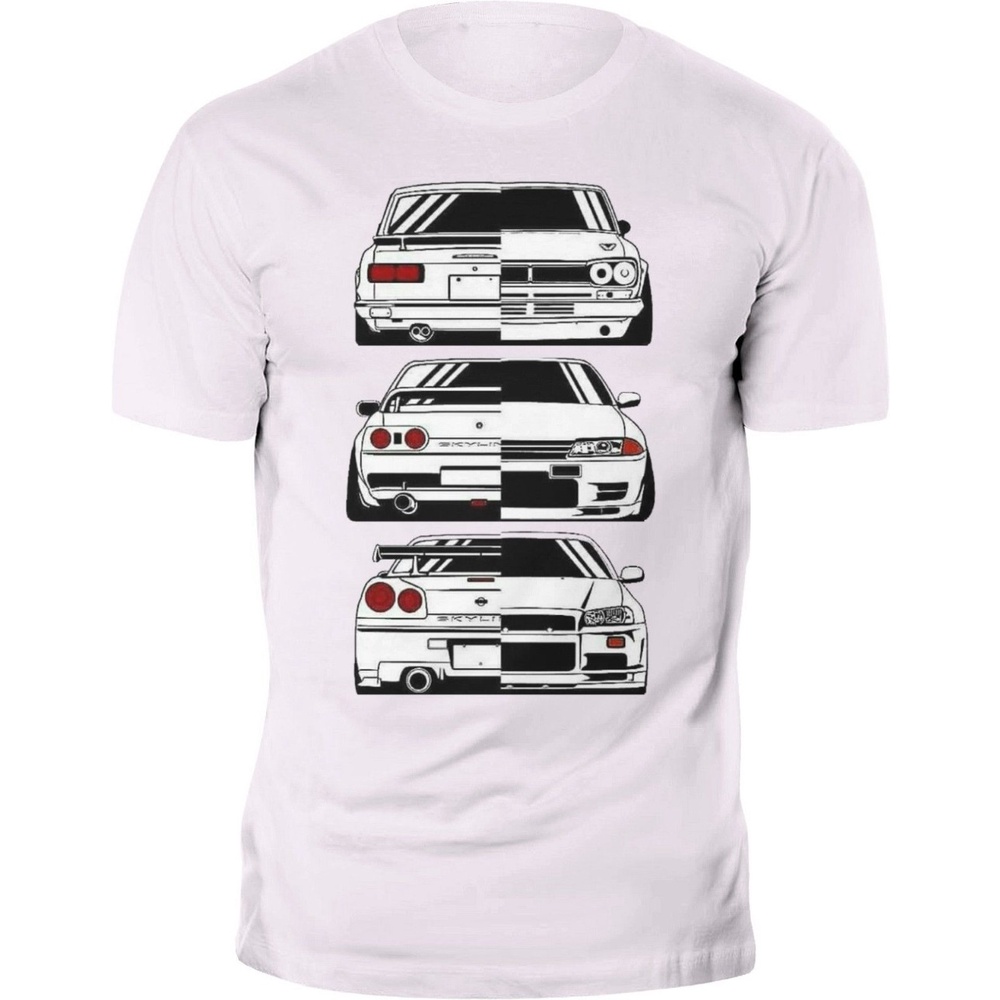 Mens TShirt ใหม่ TShirt ญี่ปุ่นรถ Skyline 2000 R32 R34 Gtr Evolution Jdm เสื้อสําหรับชายผ้าฝ้าย