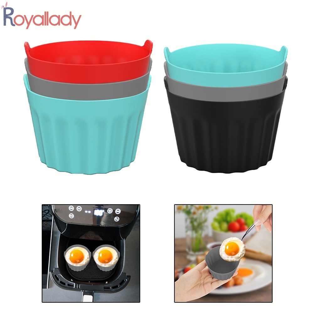 [ROLADY ใหม่เอี่ยม] Air Fryer for Egg Muold Air Fryer for Egg Poacher Silicone Cupcake Baking Cups R