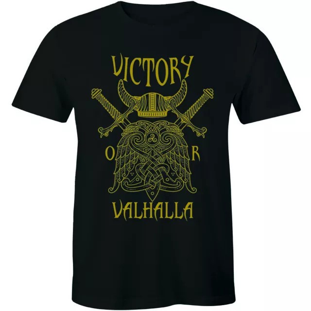 Victory Or Valhalla Vikings Heritage Nordic Tradition Pride Tee
