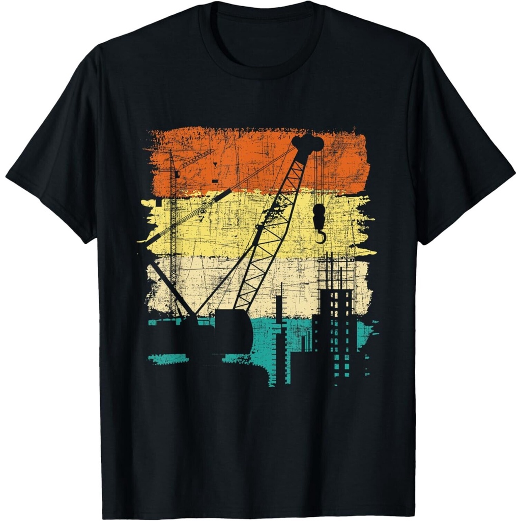 Crane Operator - Retro Tower Crane Heavy อุปกรณ์ไดร์เวอร์เสื้อยืด Unisex