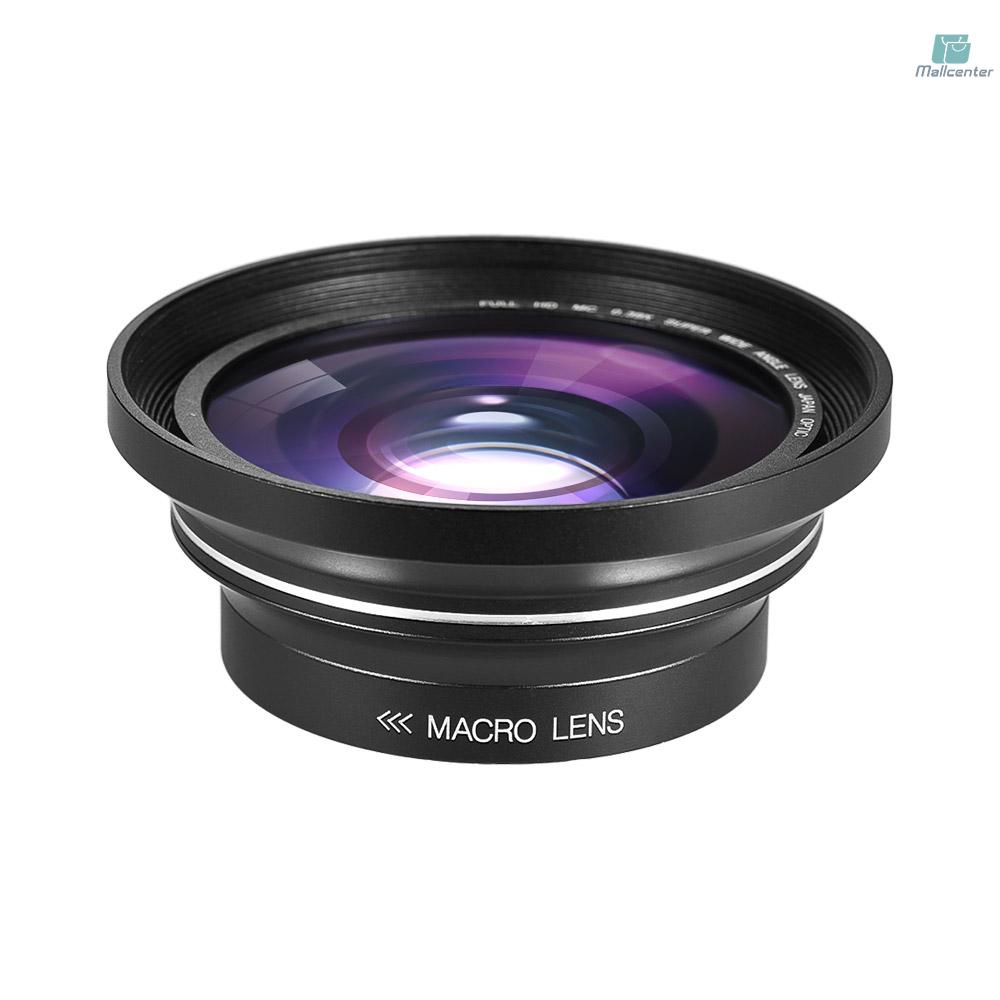 เลนส์กล้อง 37 มม.0.39X Full HD มุมกว้างเลนส์มาโครอุปกรณ์เสริมสําหรับ Ordro Andoer กล้องวิดีโอดิจิตอล Came-229